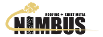 Nimbus Roofing + Sheet Metal logo in black and gold with a cloud and swoosh design