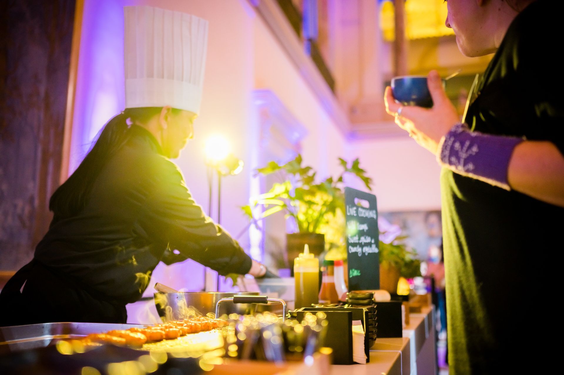 live cooking réalisé par le traiteur biorganic, 100% bio en belgique