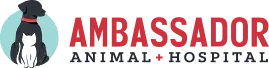 Logo with a penguin in a hat beside the text “AMBASSADOR ANIMAL.”