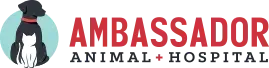 Logo with a penguin in a hat beside the text “AMBASSADOR ANIMAL.”