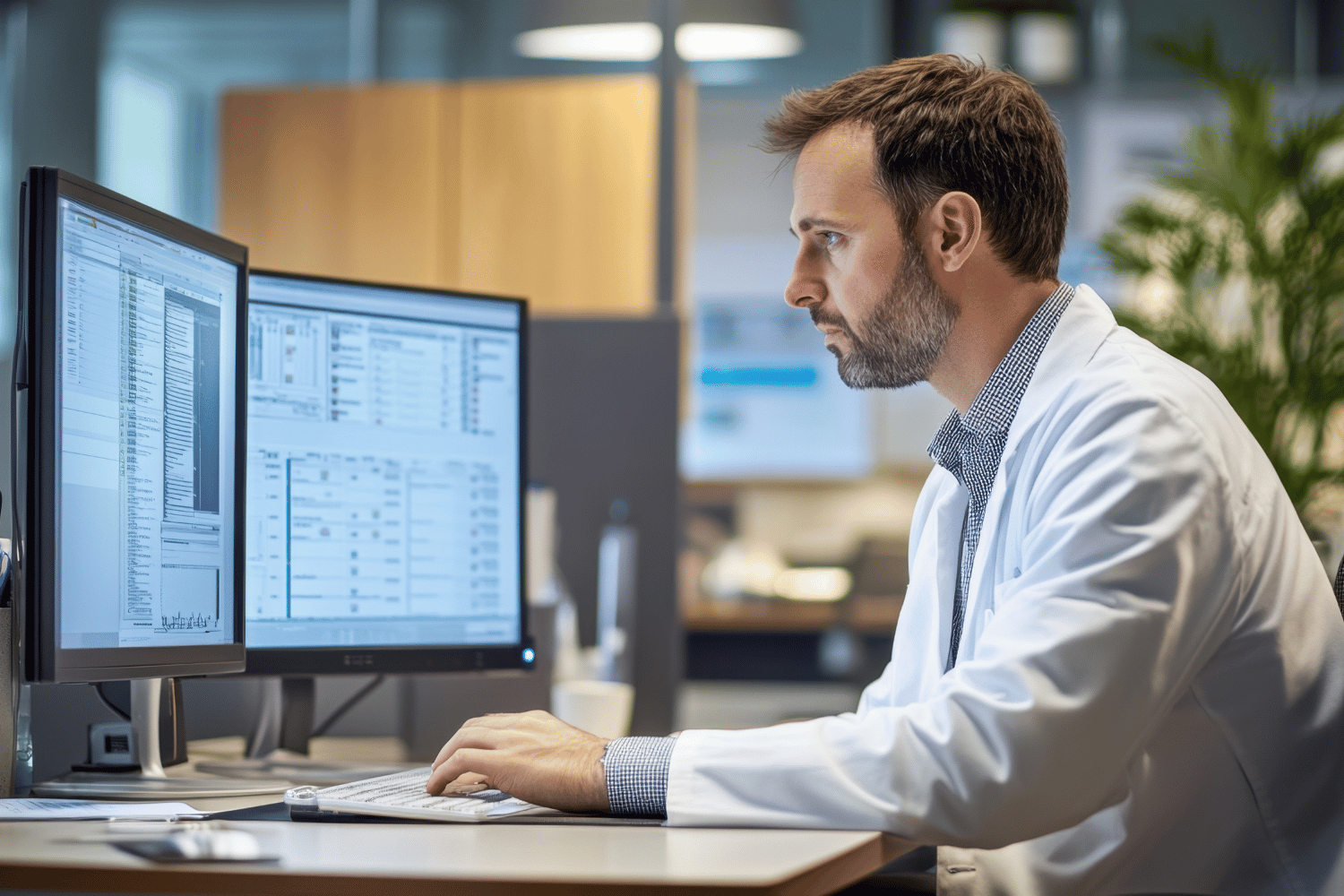 staff working in automated compliance management system