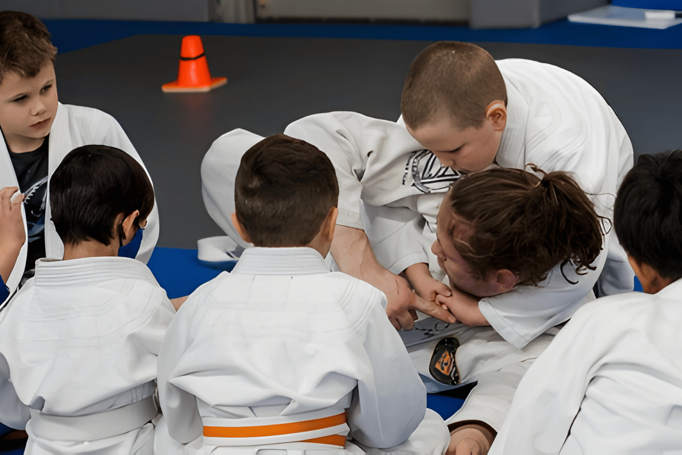 Students practice Brazilian Jiu-Jitsu drills at The Academy Eden Prairie in Minneapolis, MN.