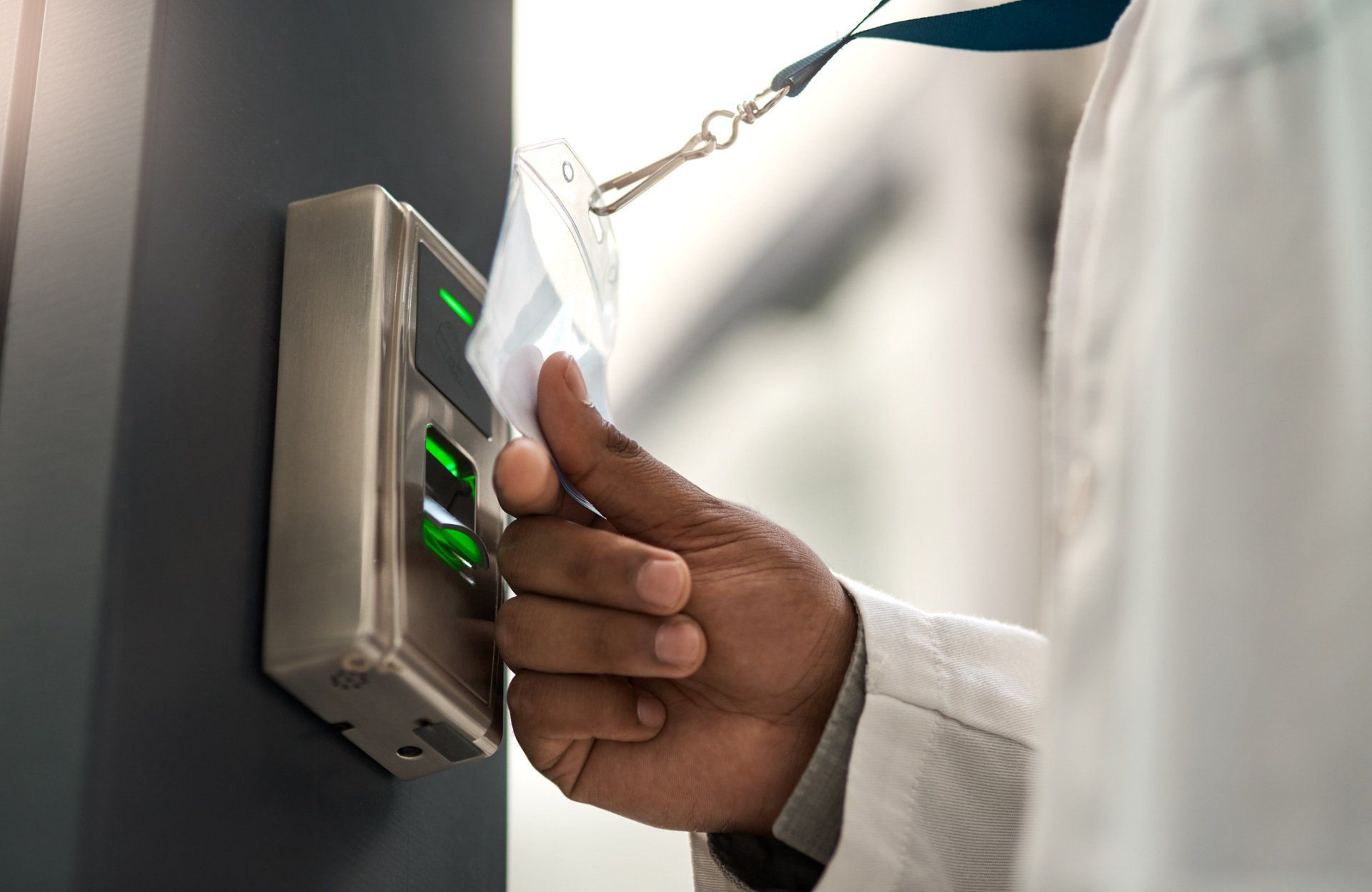 Employee Using An Access Card — Geelong, VIC — John Scarlett Security Pty Ltd