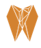 Un logo geometrico e stilizzato a forma di dente, nei toni del grigio con linee interne bianche.