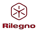 Il logo di rilegno è un esagono rosso con un orologio al suo interno.