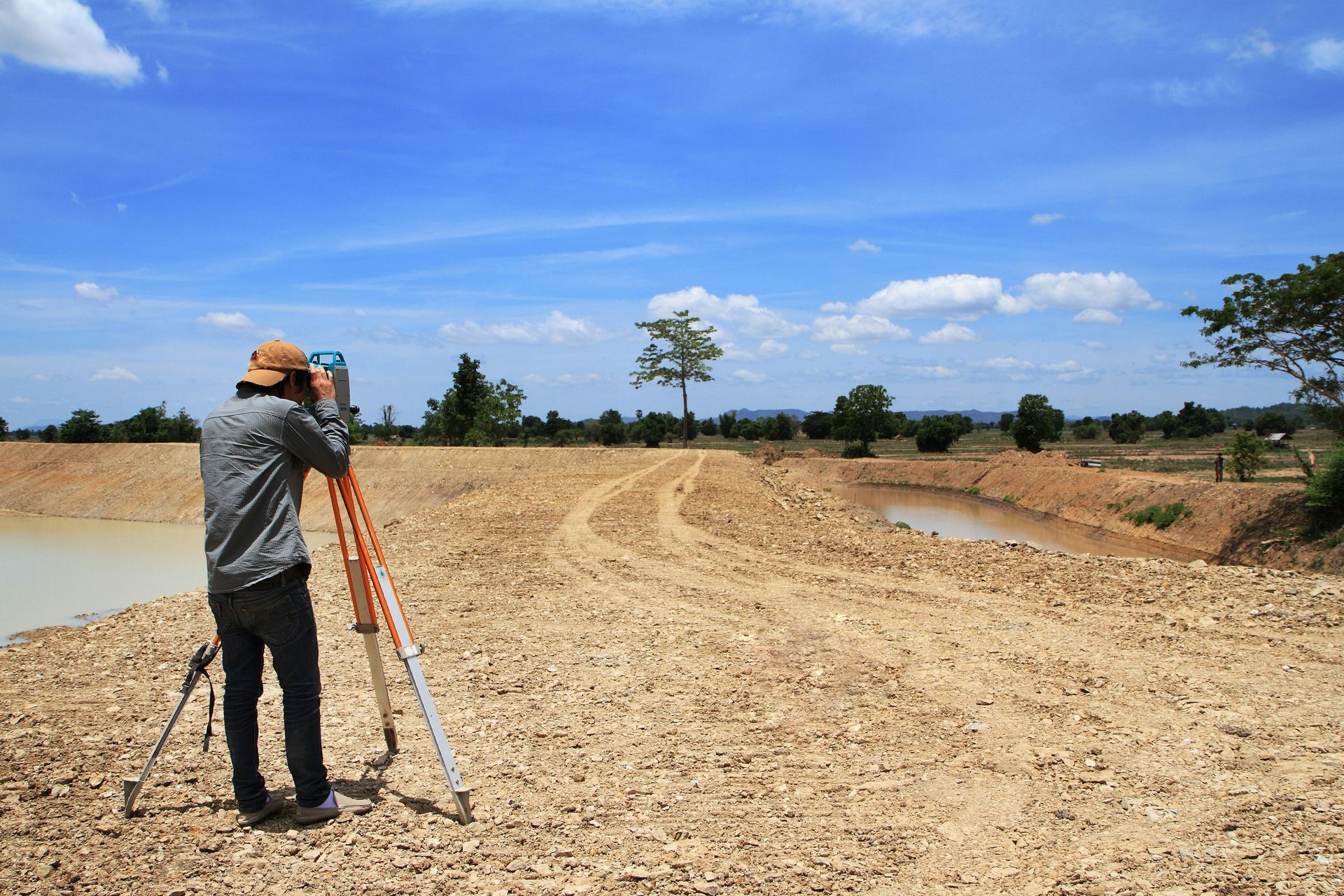 Land surveyor carrying out a site survey in Parramatta