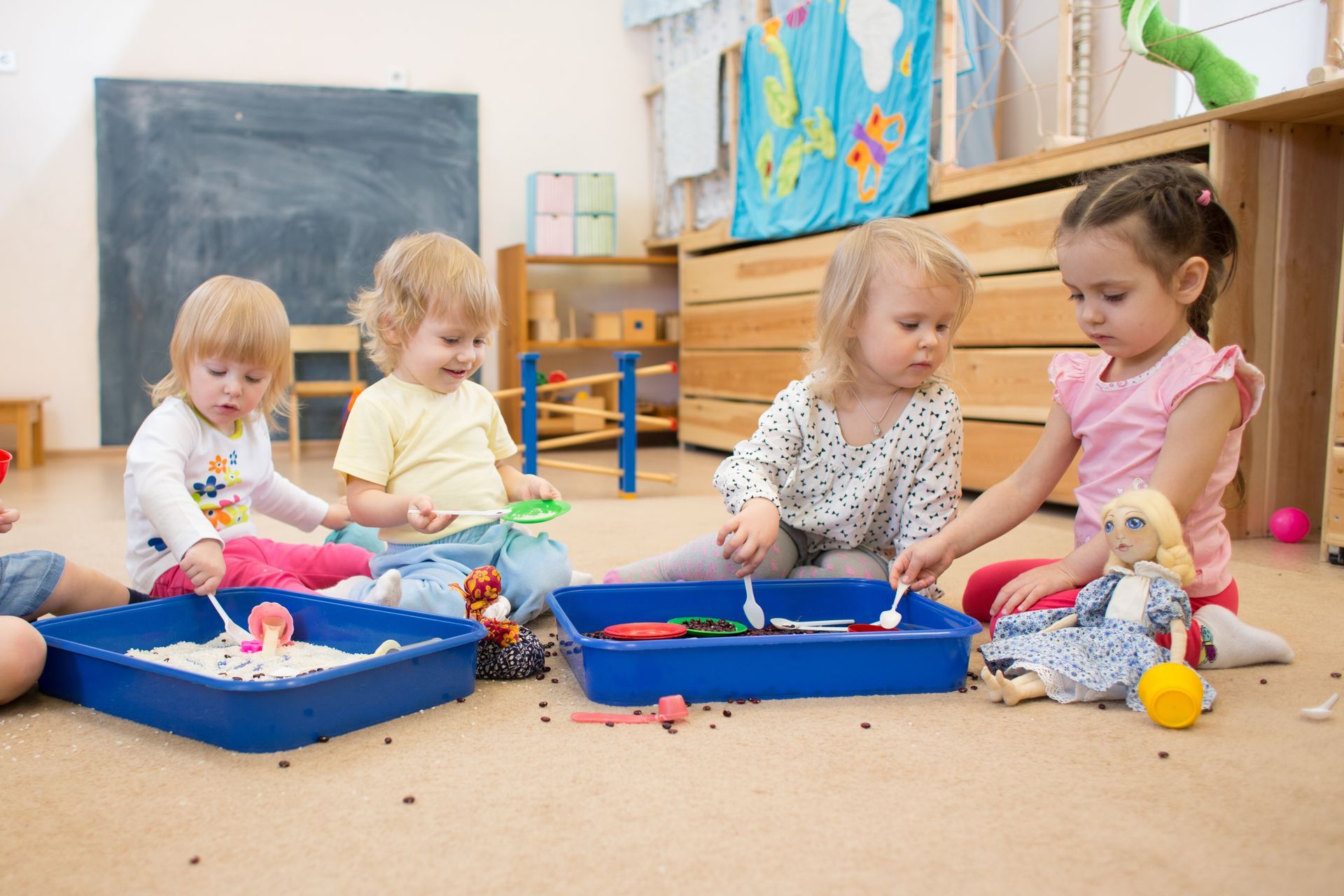 A group of children are playing.