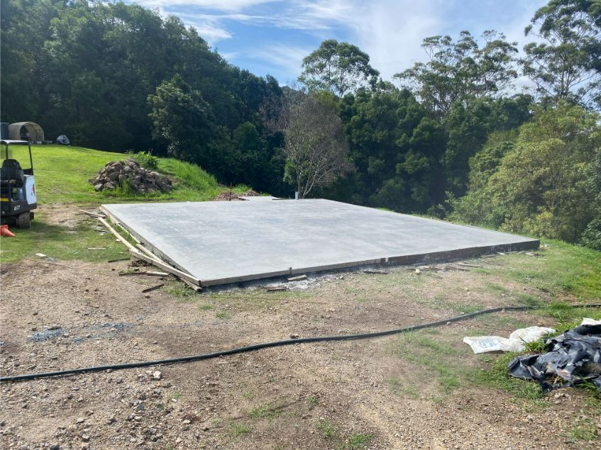 Concrete Foundation Slab on a Grassy Hill — Shaka Concreting In South Golden Beach, NSW