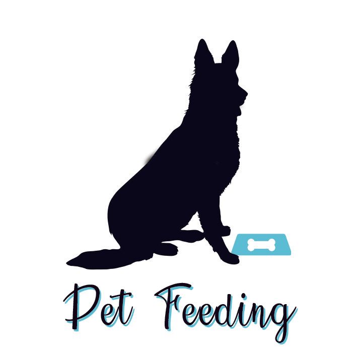 Silhouette of a dog sitting next to a bowl; text below reads 