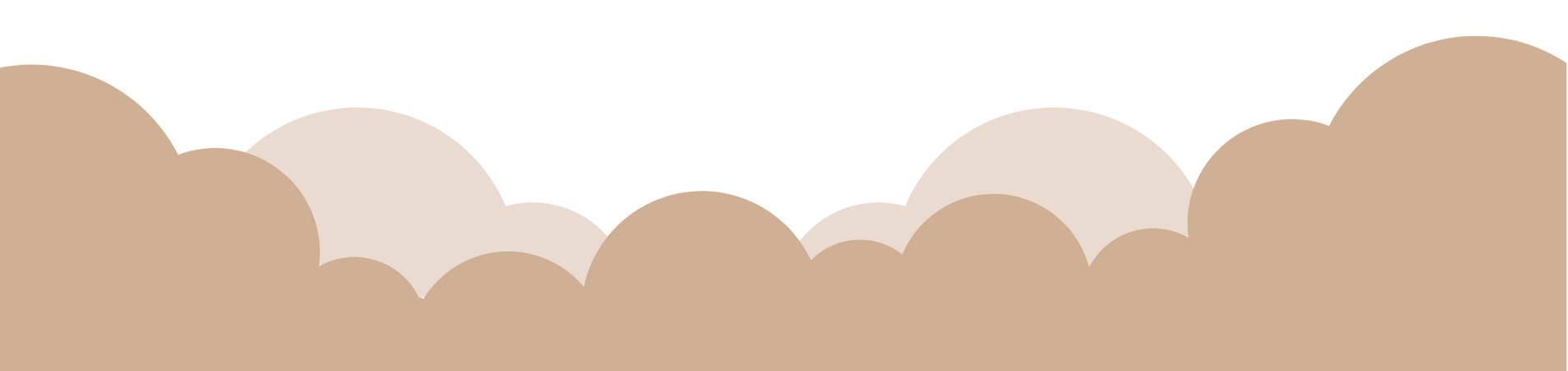 Soft blue clouds on a white background.