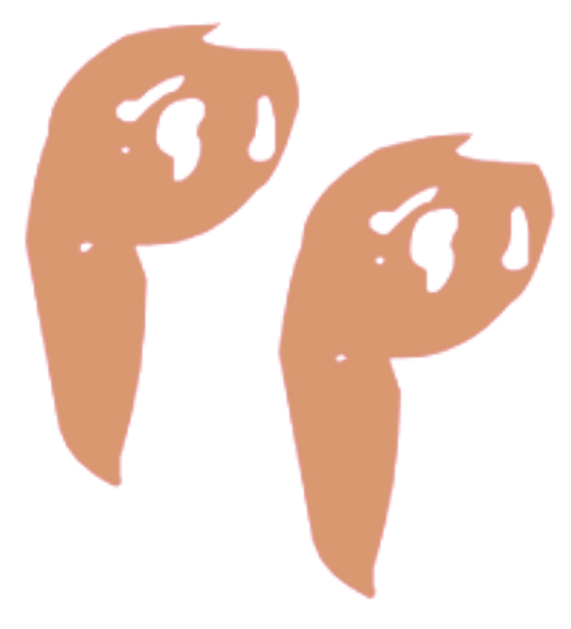Two orange, cartoonish shrimp.