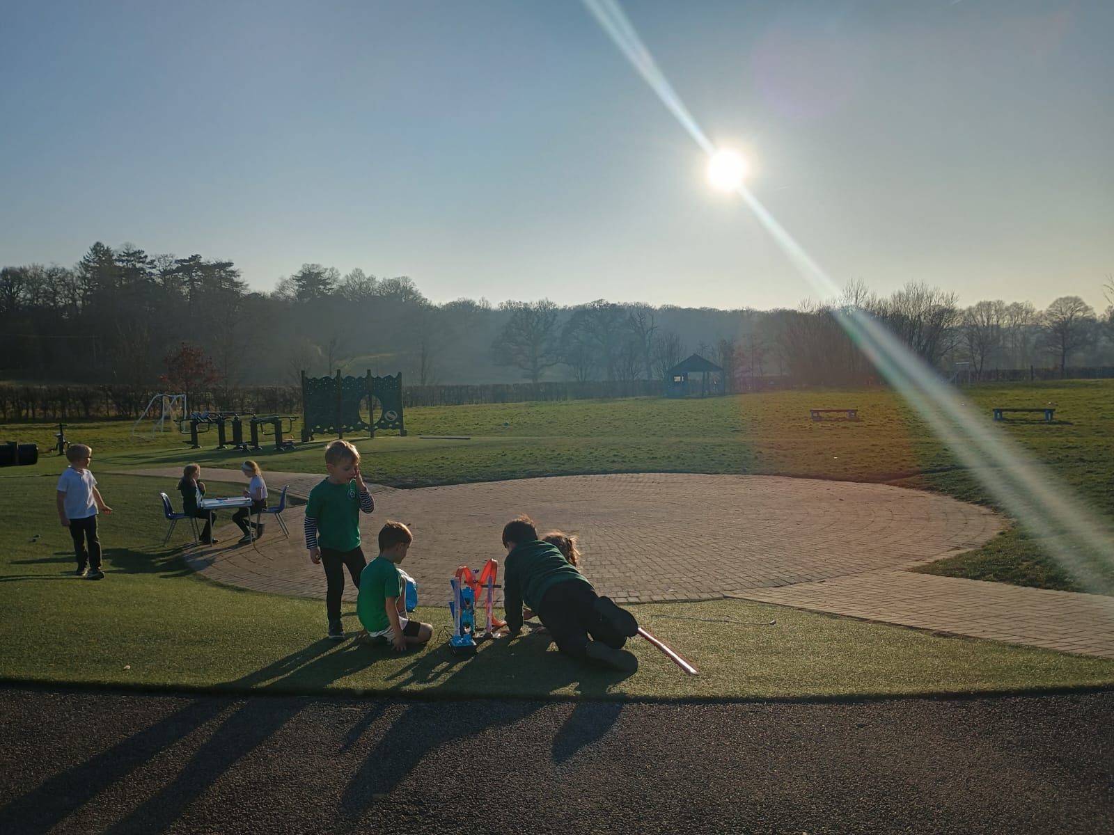 A school playing field in Wivelsfield during a Kudize childcare club