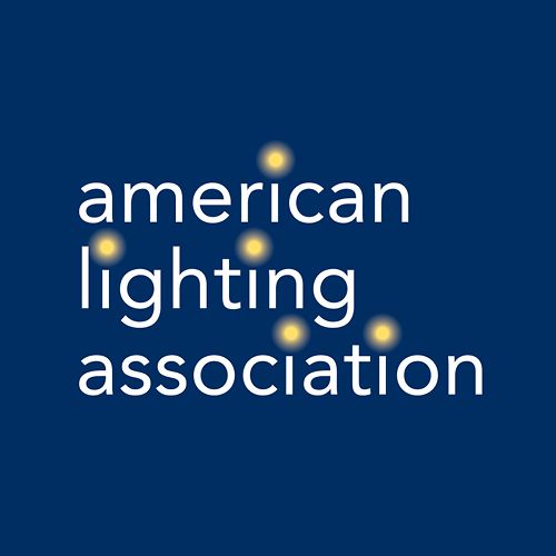 American Lighting Association logo on dark blue background with white text and small glowing dots
