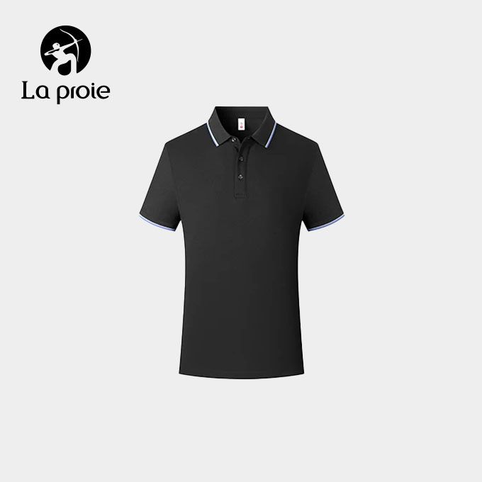 (TEAM)男女同款撞色翻領POLO衫-黑色(CHB560215)