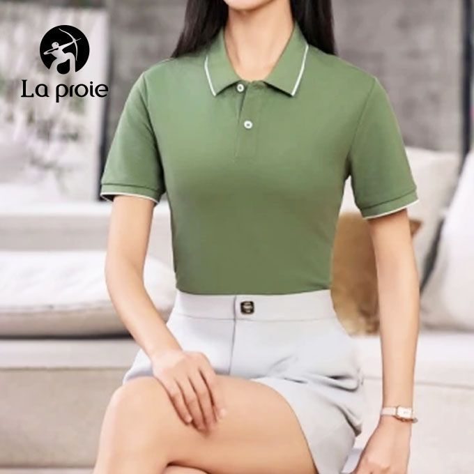 (TEAM)女款翻領柔棉高質polo衫-白色(CHB560502)