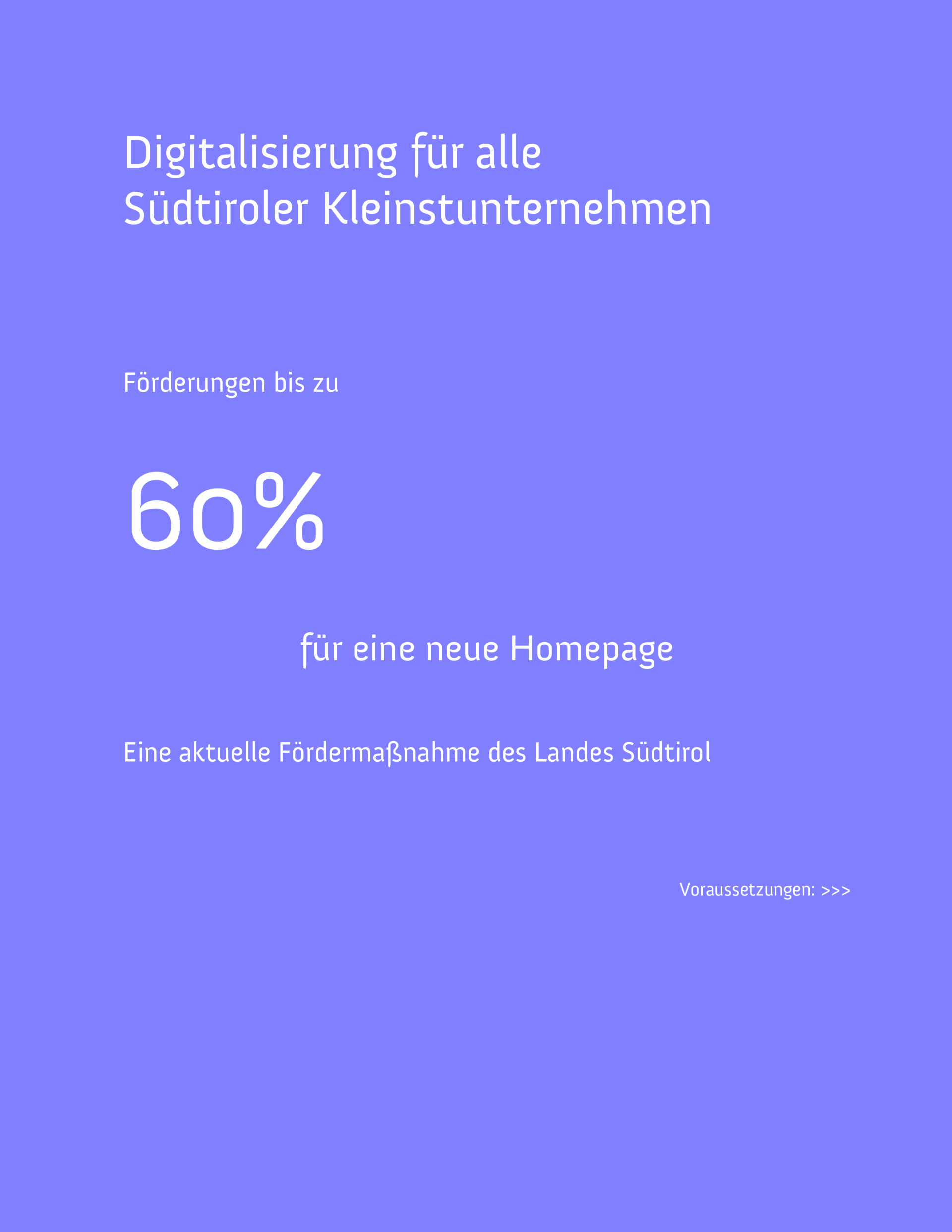 Ein blauer Hintergrund mit weißem Text, der 60 % besagt