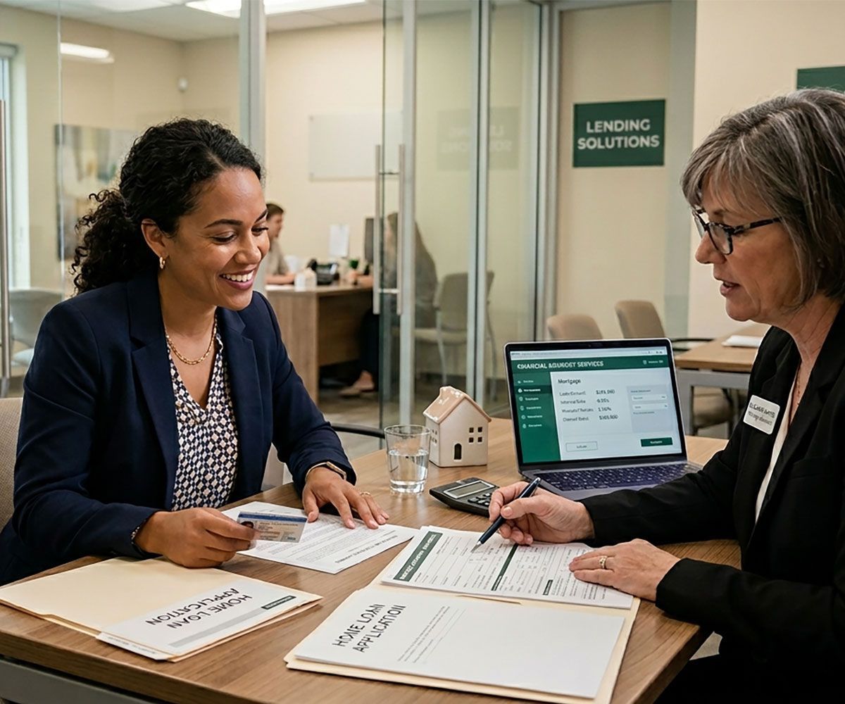 A woman applying for a mortgage with a Akron Ohio bank using Infinity Title Agency as the closing title and escrow company.