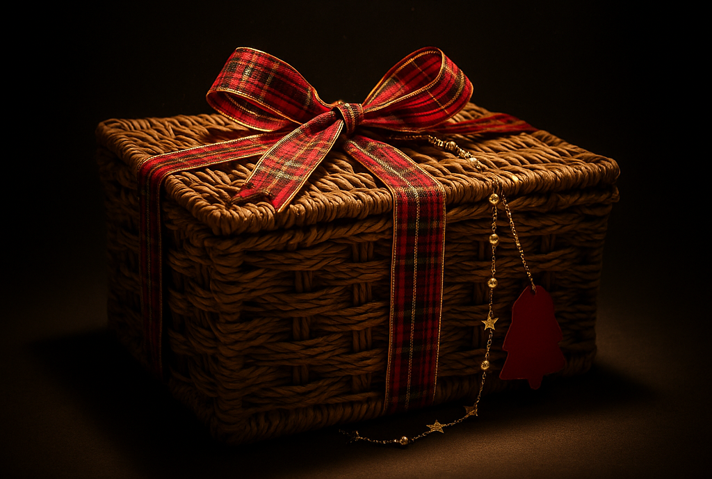 Luxury chocolate gift hamper with ribbon