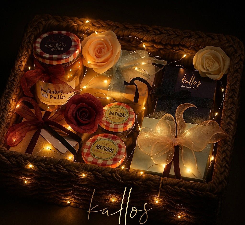 Curated luxury gift hamper  with artisanal sweets