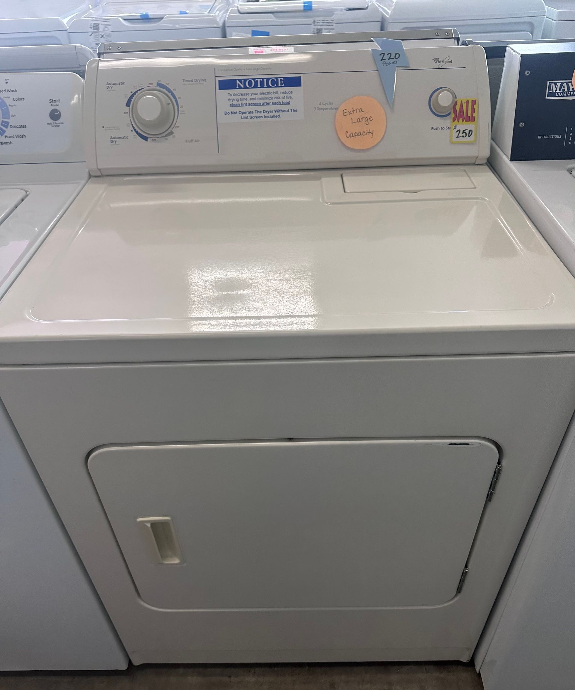 Whirlpool electric extra large cap. Whirlpool electric extra large cap.