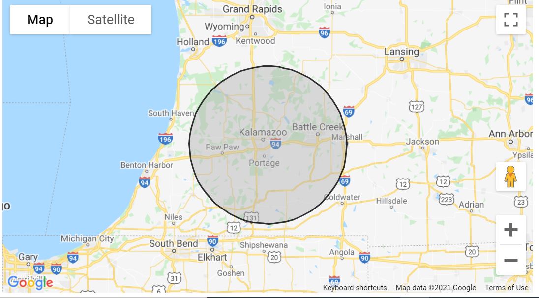 Repair Service Radius — Kalamazoo, MI — Ted's Appliance