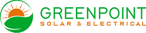 Green-and-orange circular sunrise logo with white horizon and stylized leaves