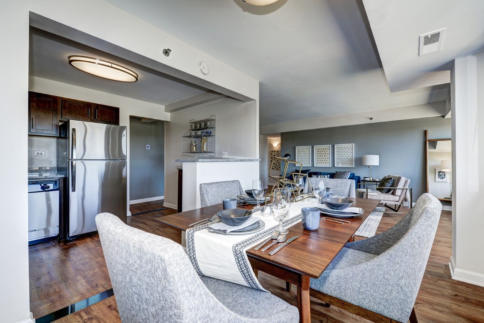 Dining area at The Mark by Solaire in Alexandria, VA.