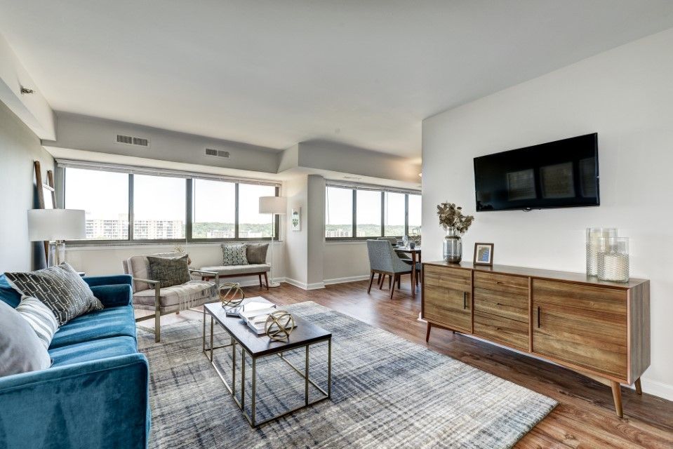 Living space at The Mark by Solaire in Alexandria, VA.