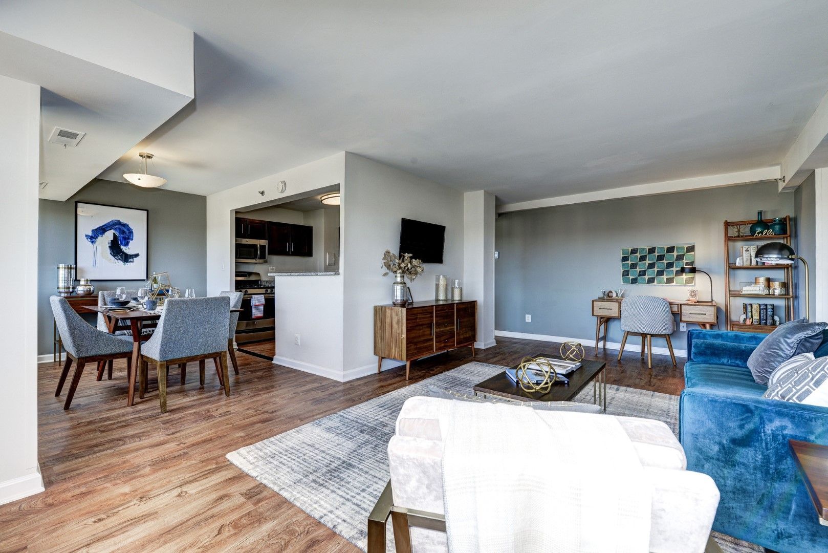 Living area at The Mark by Solaire in Alexandria, VA.