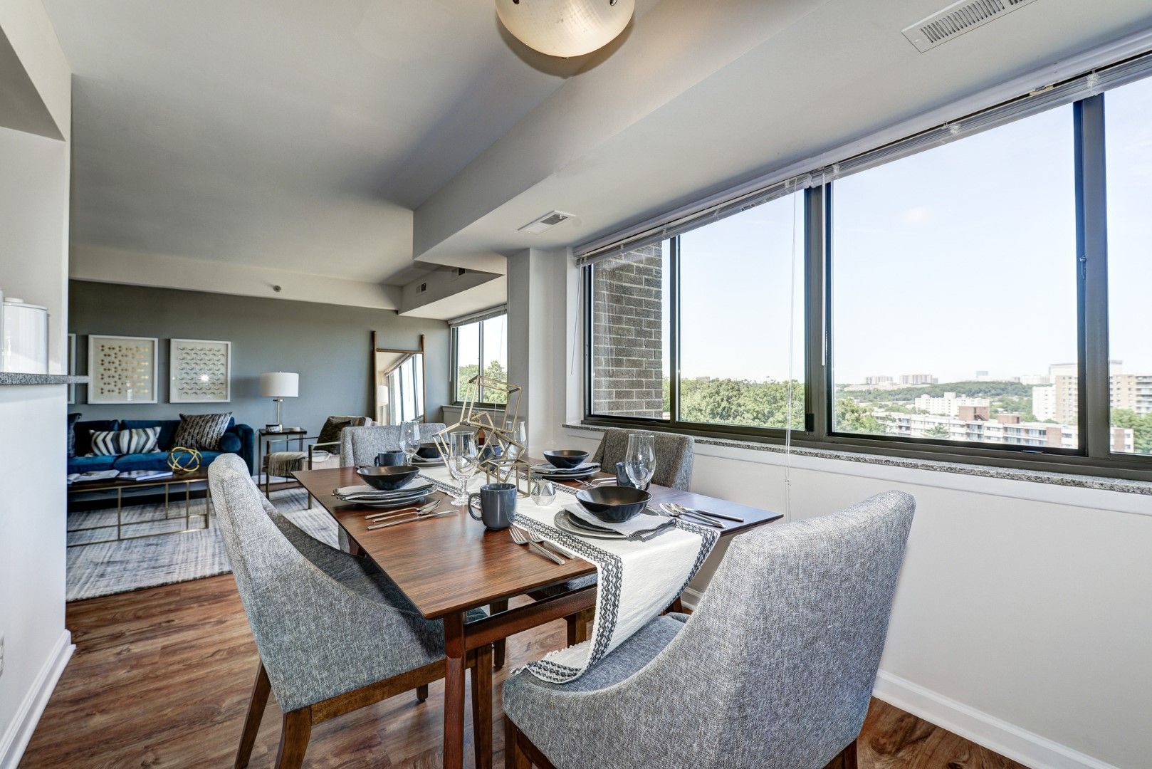 Dining area at The Mark by Solaire in Alexandria, VA.
