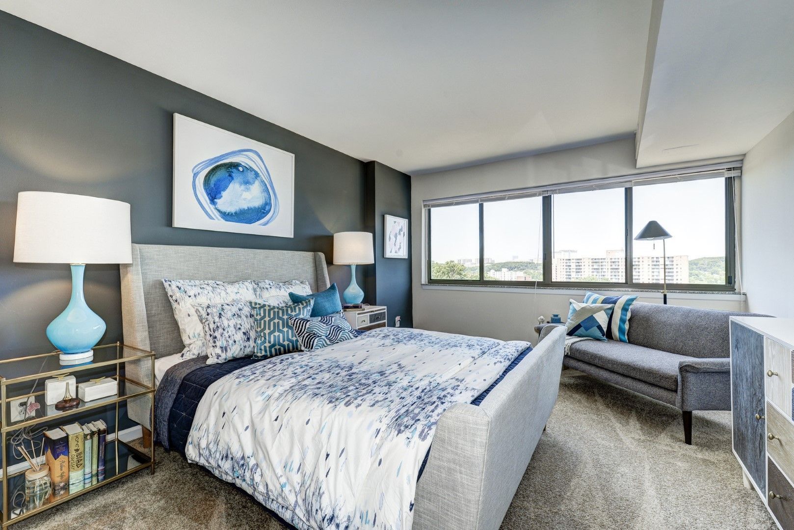 Bedroom at The Mark by Solaire in Alexandria, VA.