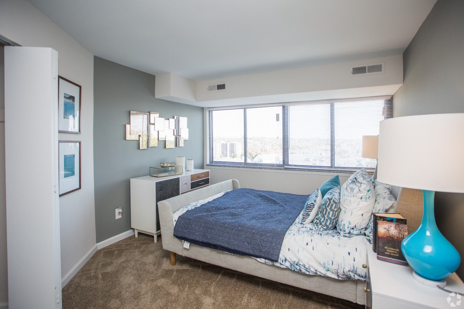 Bedroom at The Mark by Solaire in Alexandria, VA.
