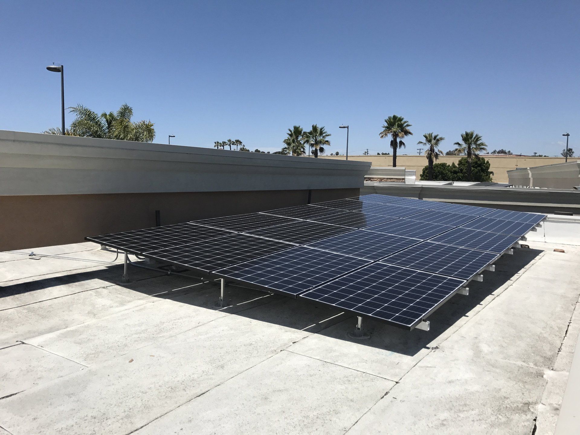A roof with a lot of solar panels on it