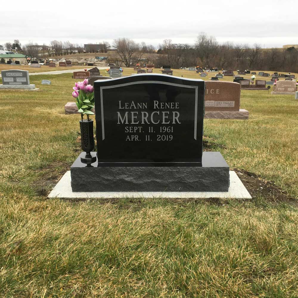 Monument of Leann Mercer — Mount Ayr, IA — Eighmy Friedrich Monument Co