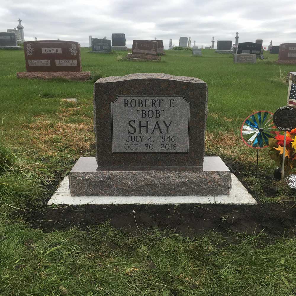 Monument of Robert Shay — Mount Ayr, IA — Eighmy Friedrich Monument Co