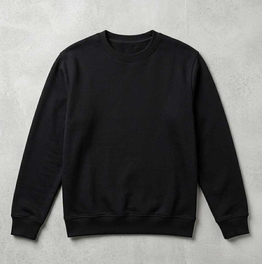 Persona sonriente con una sudadera negra sobre un fondo gris claro.