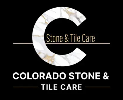 Colorado Stone & Tile Care logo with white “C” and stone tile care text on black background