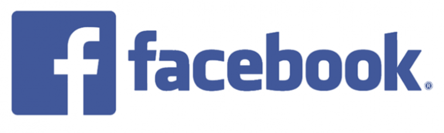 A blue Facebook logo on a white background