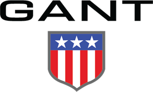 Logoen for gant er et skjold med tre stjerner på