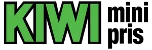 En grønn og svart logo for kiwi mini pris