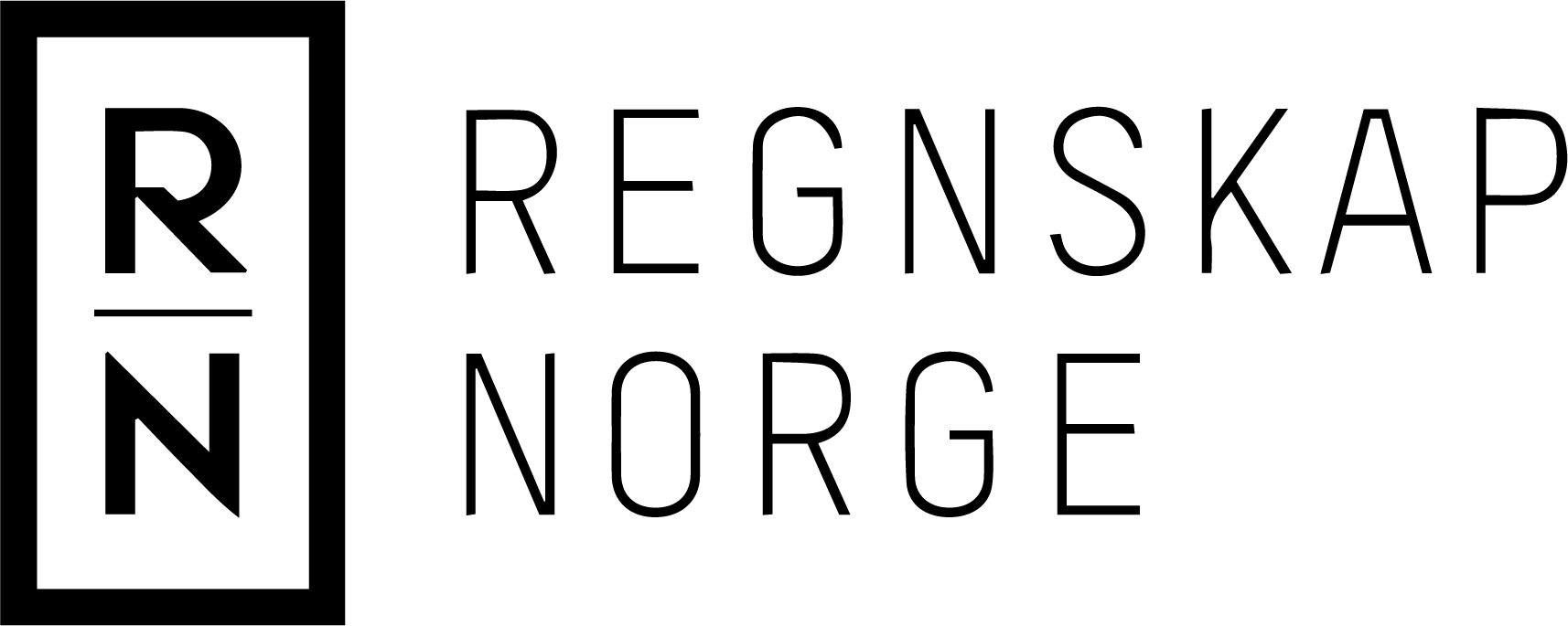 A black and white logo for r regnskap norge