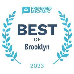 A logo for preferred mechanic best of brooklyn in 2023