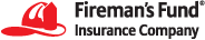 The logo for fireman 's fund insurance company has a red fireman 's hat on it.