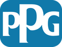 The ppg logo is blue and white in a square.
