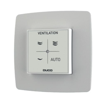 Wandgemonteerde ventilatieschakelaar met vier ventilatorstanden en 