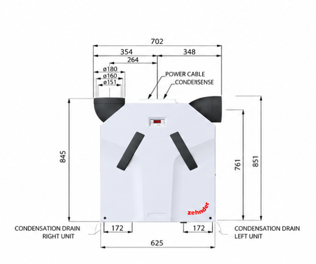 WTW-unit ComfoAir Standard 300 (WHR 930) Basis Links Randaarde - 300 m³/h