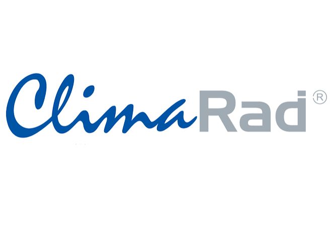 Het ClimaRad-logo in blauw en grijs op een witte achtergrond.
