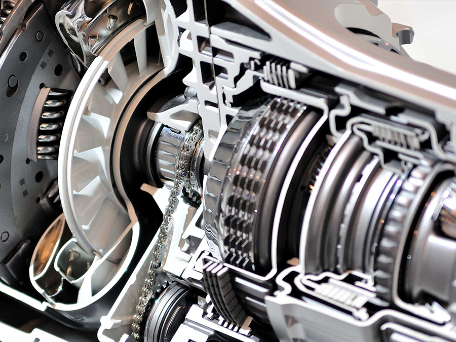 A close up of the inside of a motorcycle engine