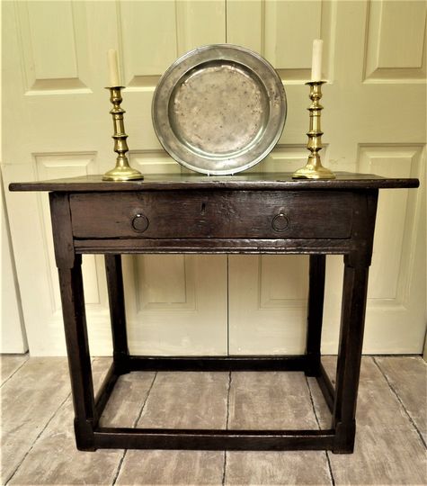 Early 1700’s oak stretcher side table The Antiques Source Steeple Ashton Trowbridge Wiltshire BA14 6HH