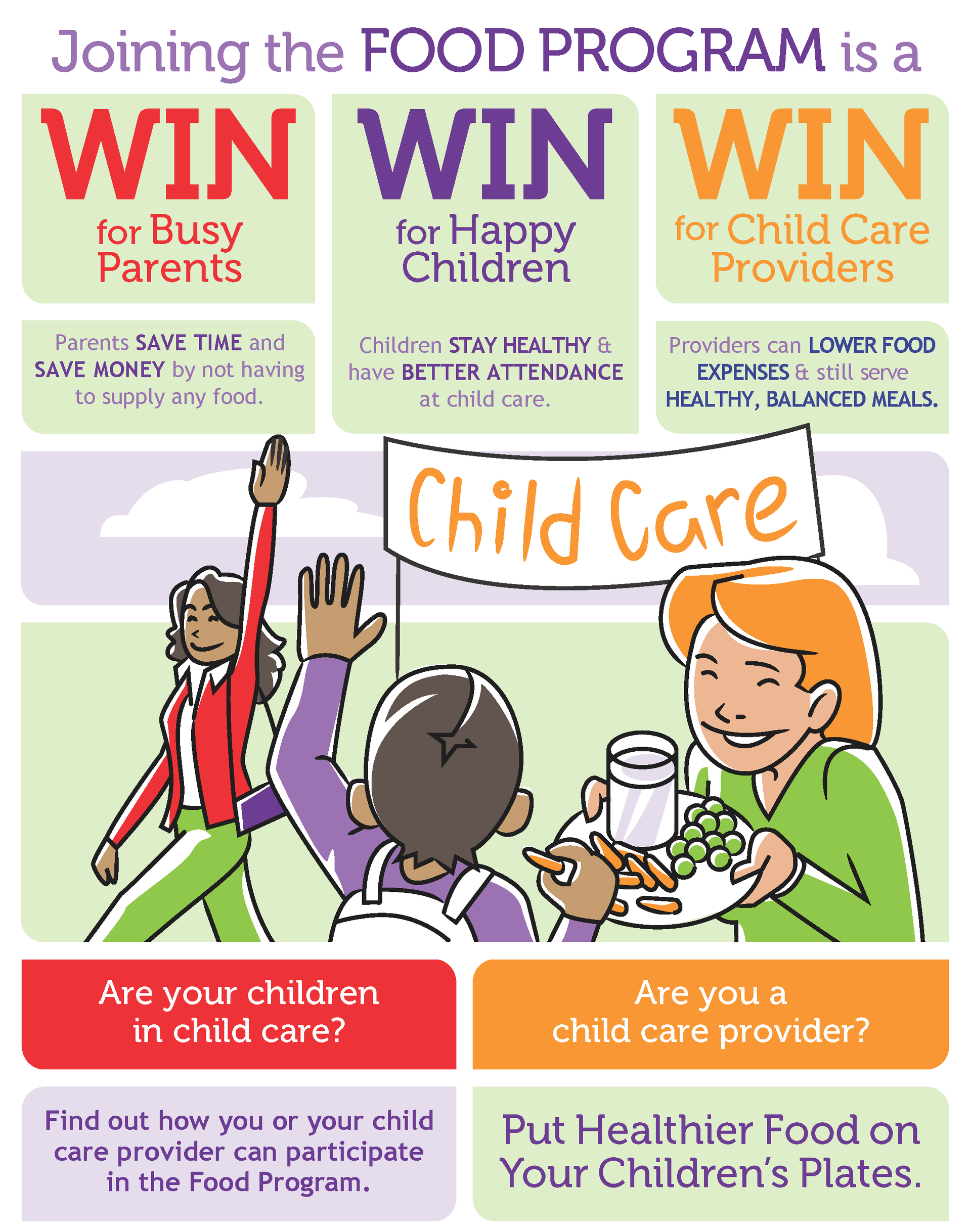 Find out how you or your child care provider can participate in the Food Program. Email cacfp@harcatus.org
